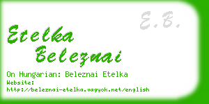 etelka beleznai business card